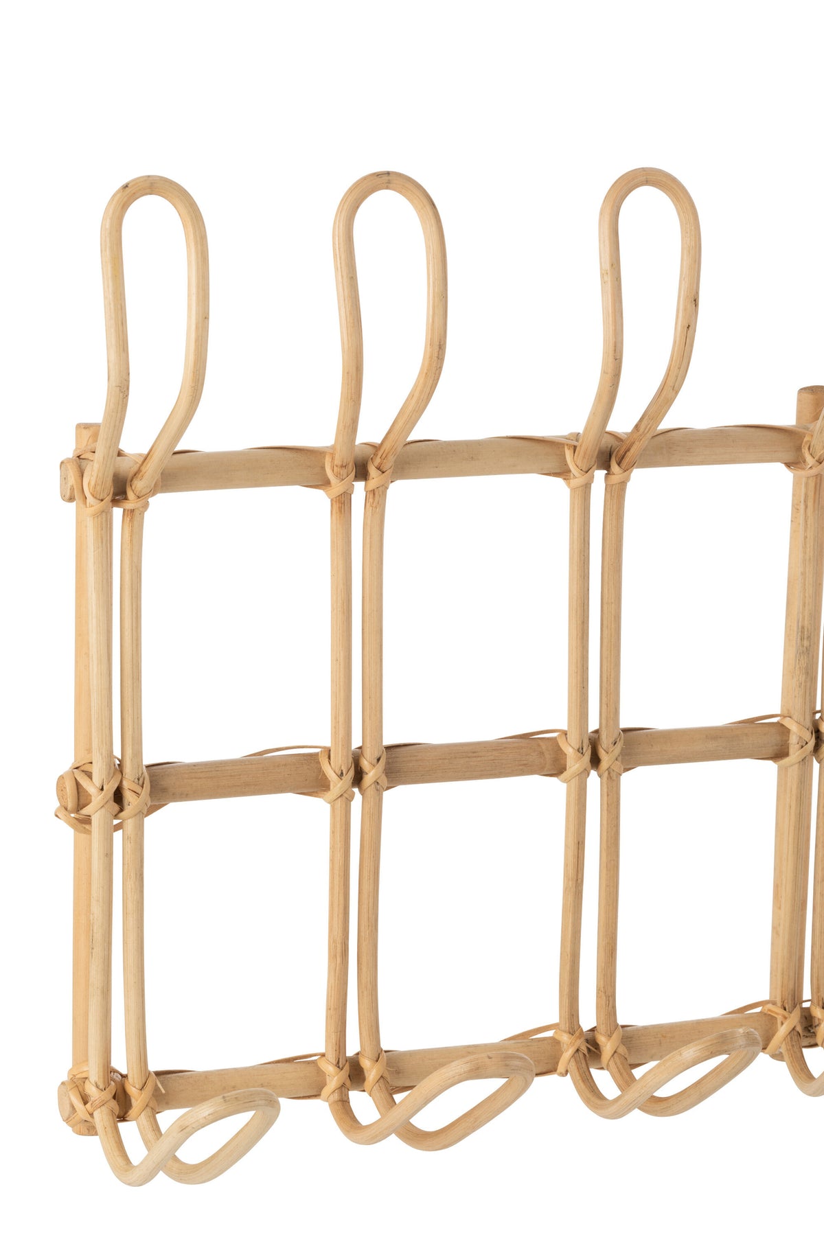 Knagerække Ellen med 6 kroge i naturfarvet rattan fra J-Line