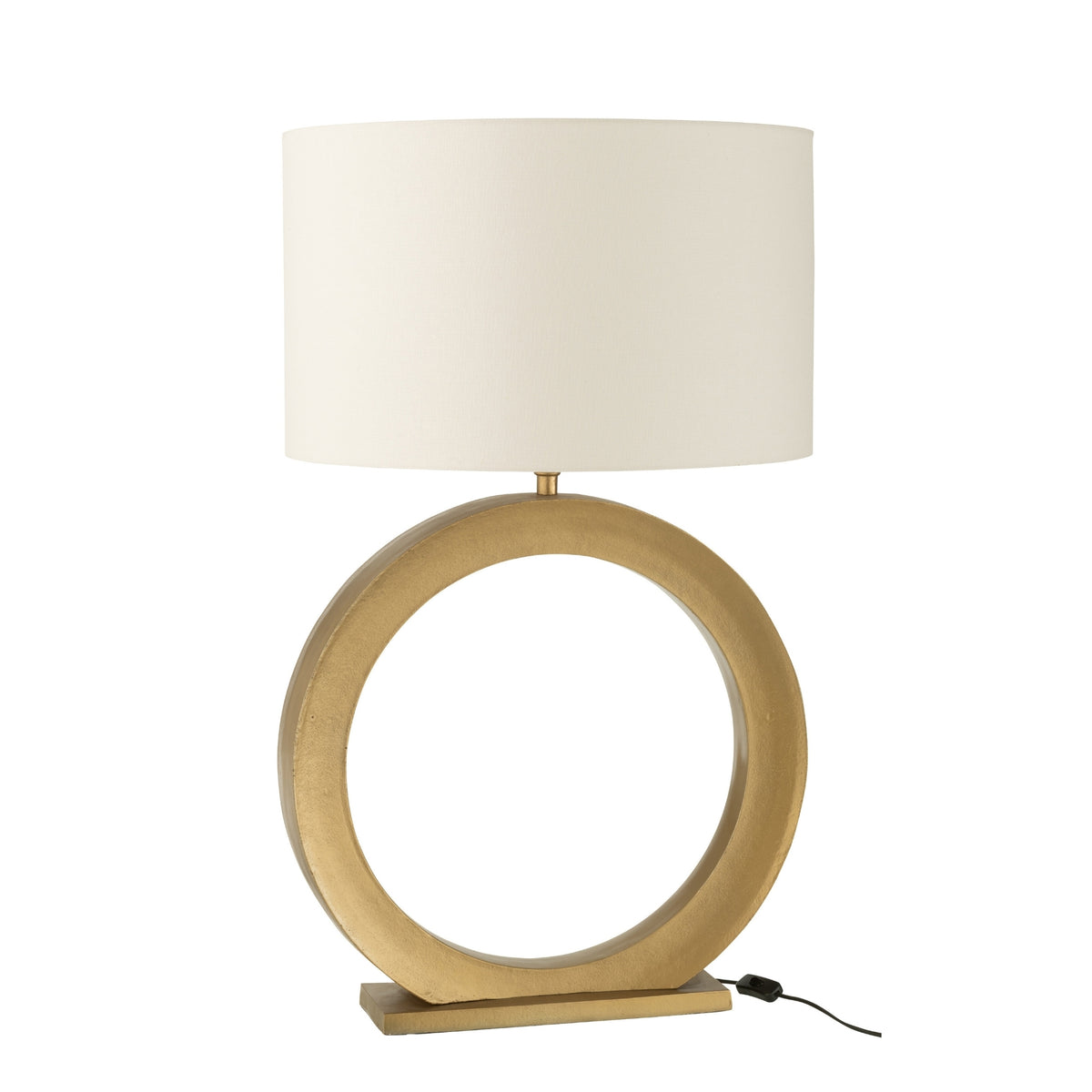 Bordlampe, rund, aluminium, guldfarvet, J-Line