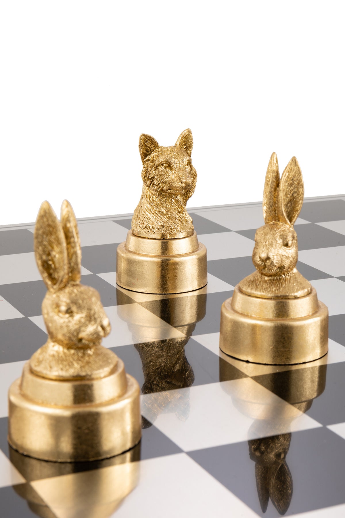 Skakspil med dyr i polyresin, assorteret – J-Line