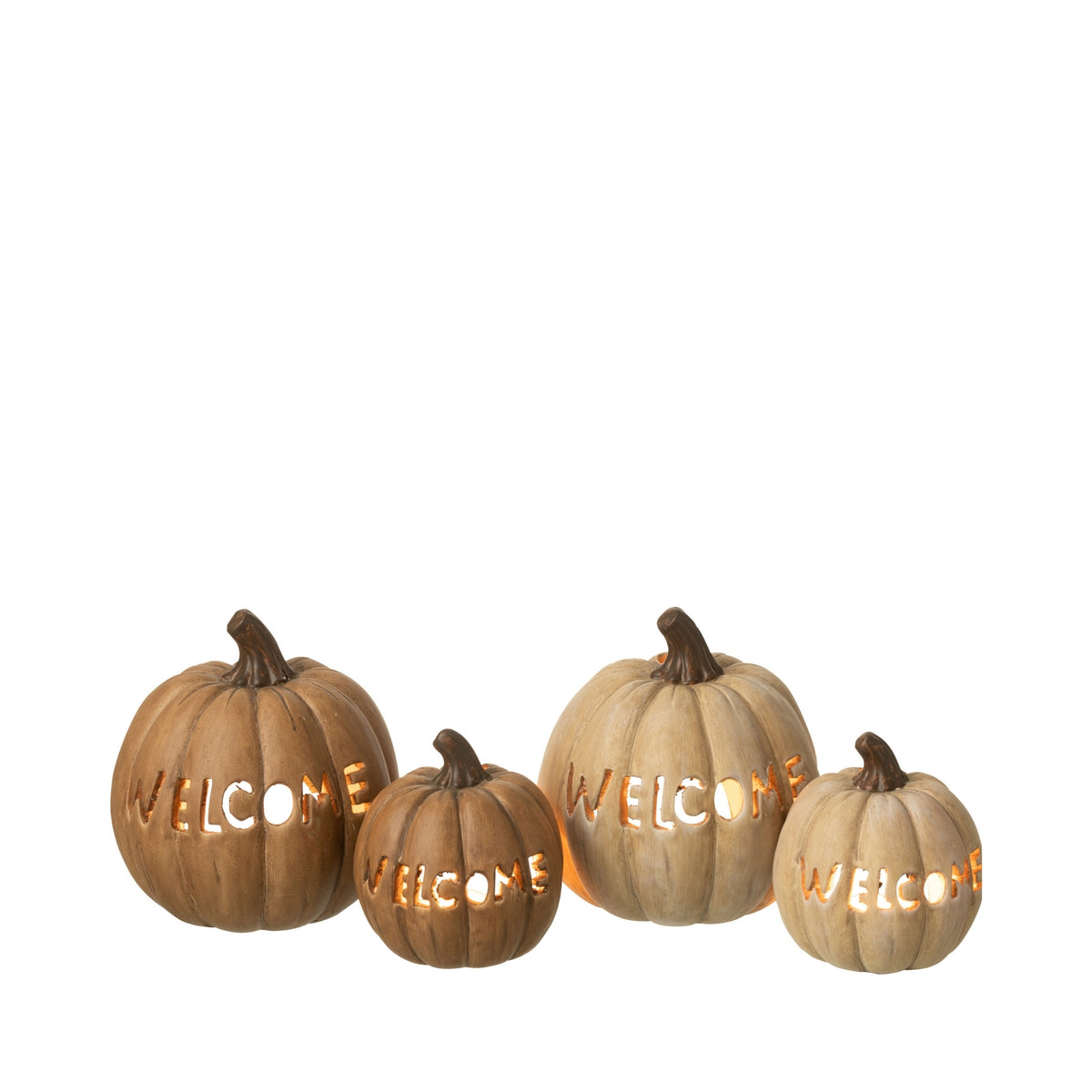 Græskar-lysestage, Halloween, stor, sæt med 2, J-Line