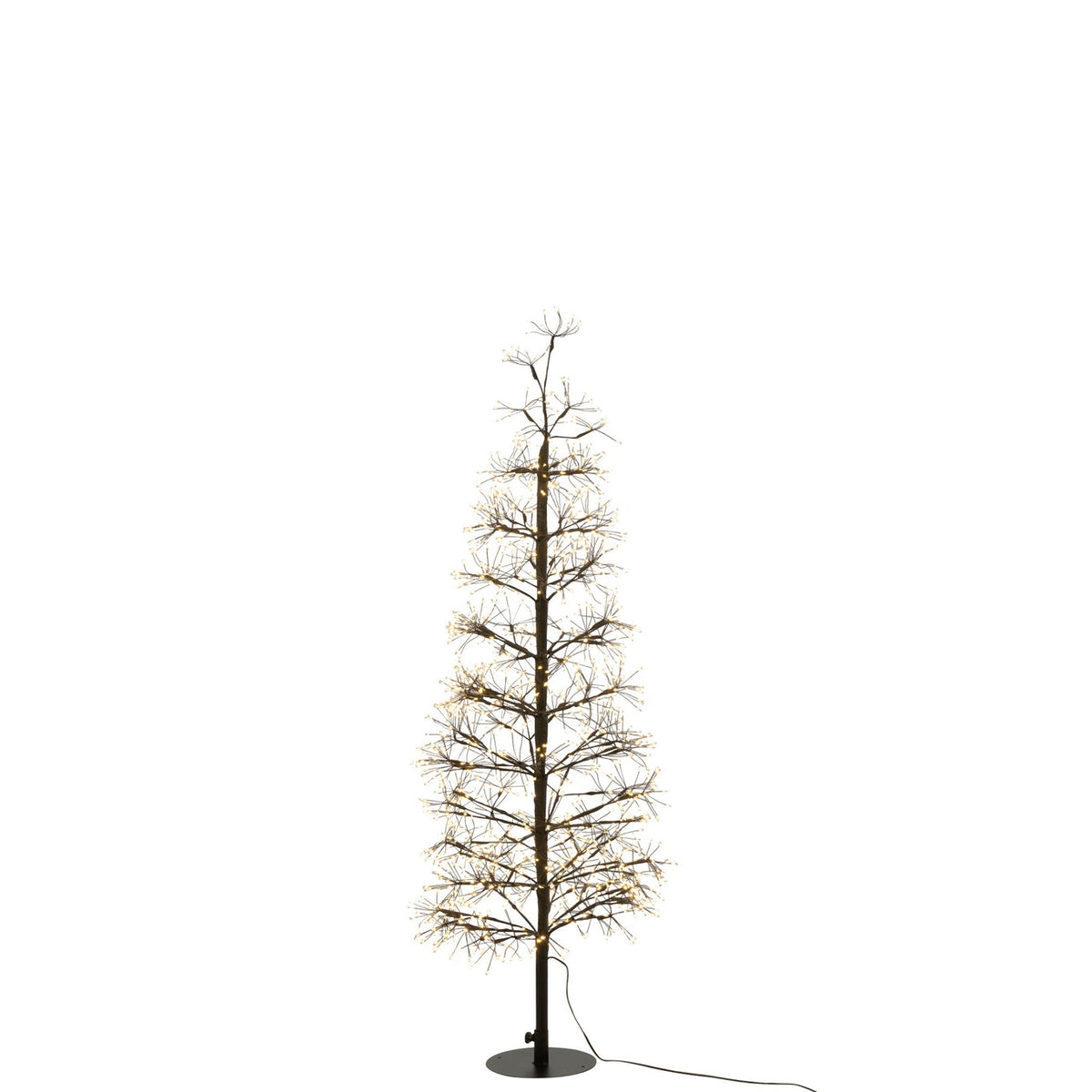 Juletræ med varmt hvide LED-lys, sort jern, mellemstørrelse, H 120 cm, J-Line