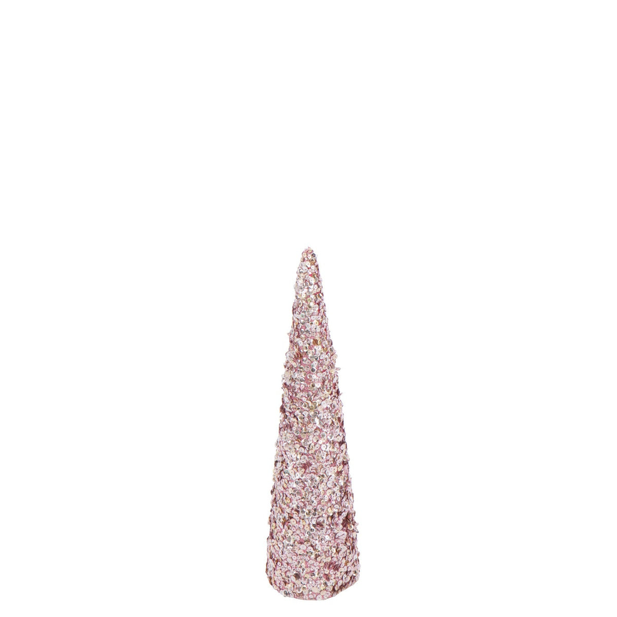 Kegle med pailletter og skum, lyserød, lille, H 46 cm, J-Line