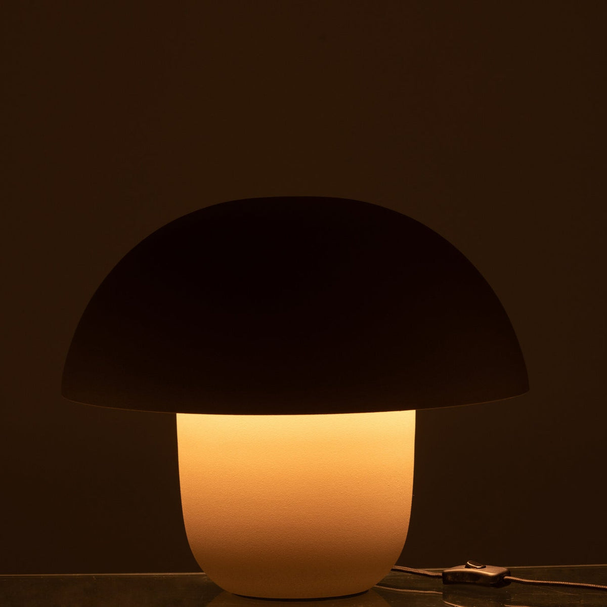 Bordlampe i metal, taupe, mellemstørrelse, J-Line