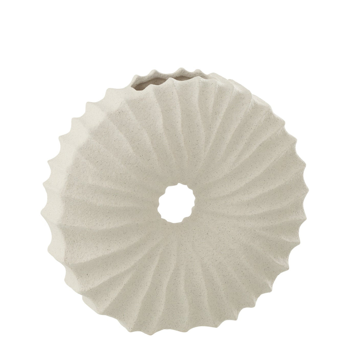 Vase i keramik med sandlook, hvid, medium, J-Line
