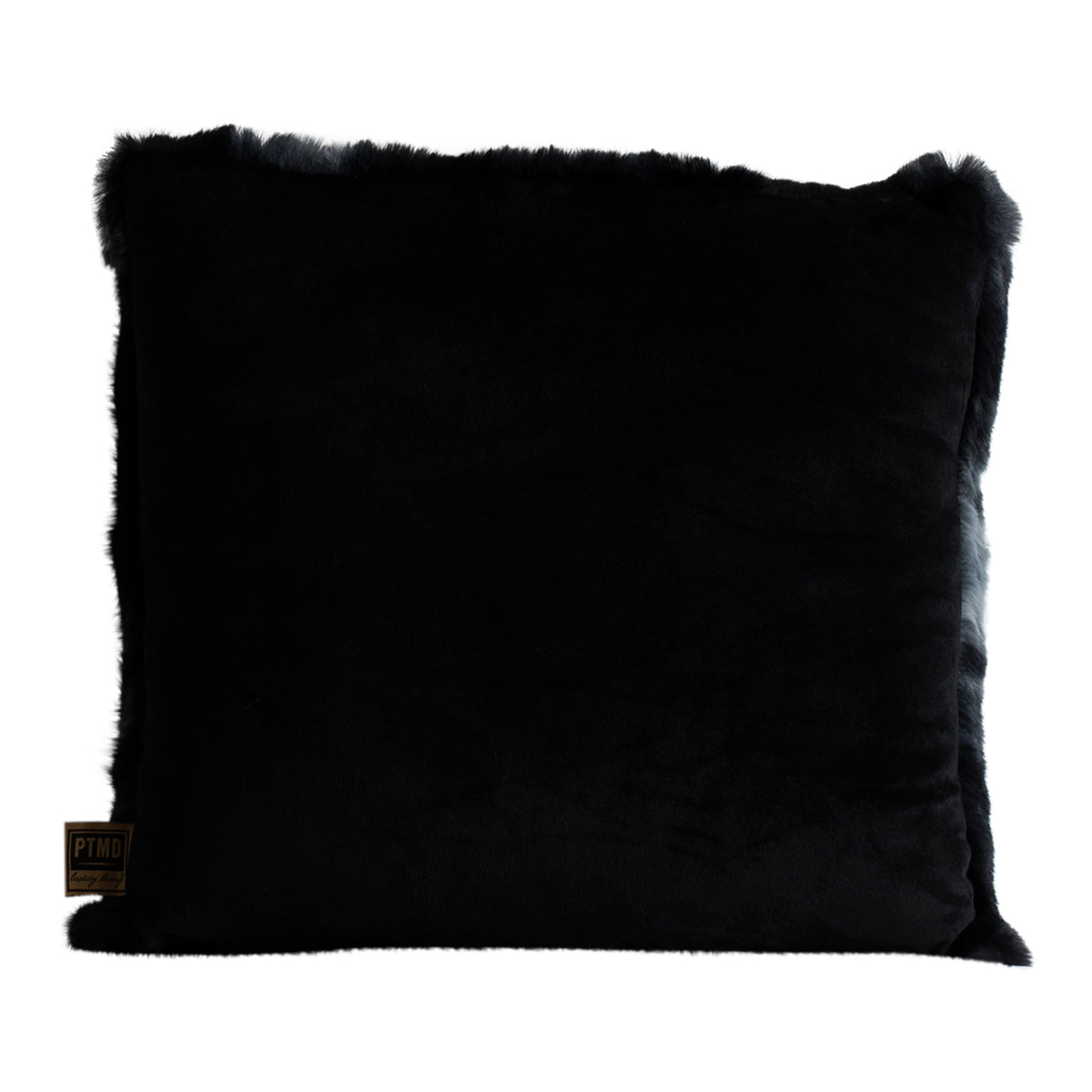 Linde Pude Sort Fløjl 45x45cm PTMD