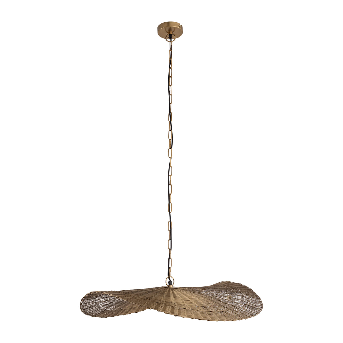 Shauney Gold pendellampe i jern med bølgede detaljer, rund, S, PTMD