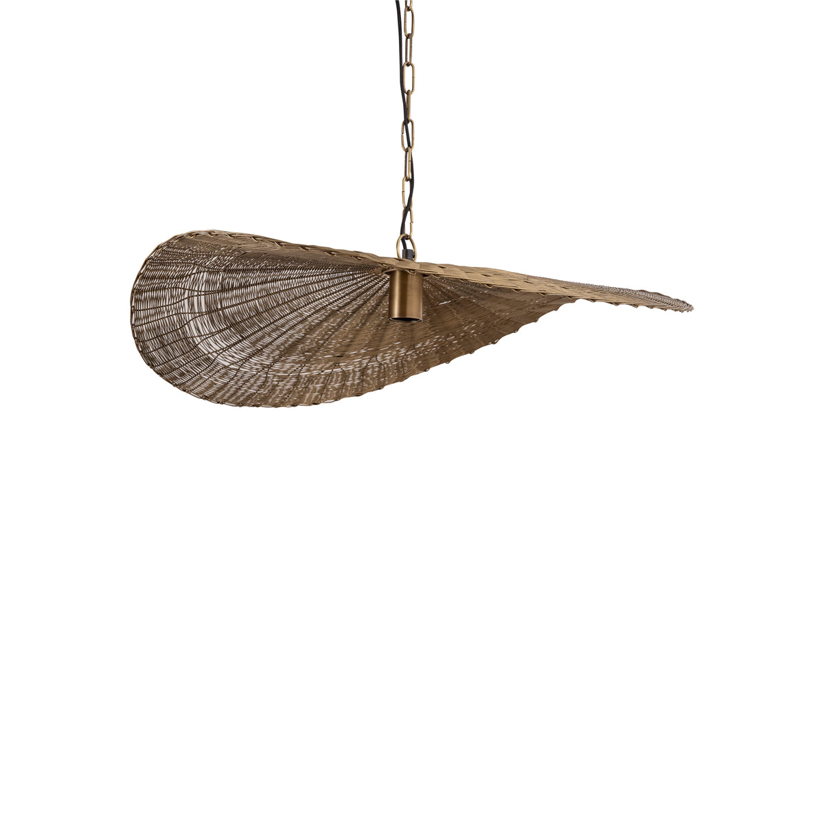 Shauney Gold pendellampe i jern med bølgede detaljer, rund, S, PTMD