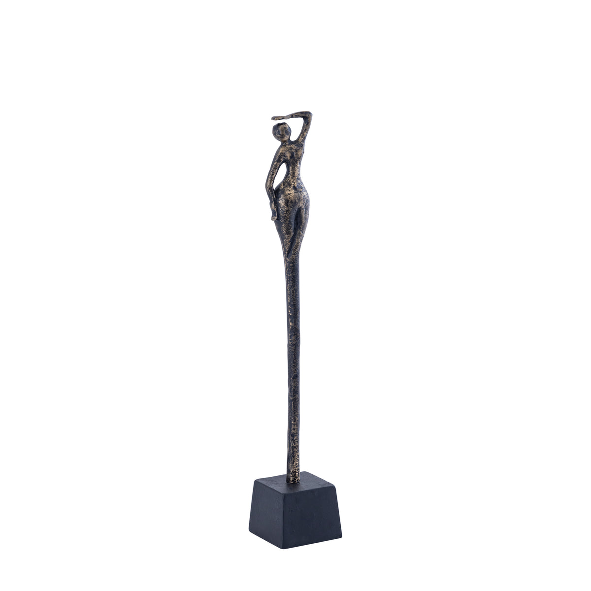 Ciwan kvindestatue i antik messingfarvet aluminium, støbt, B, PTMD