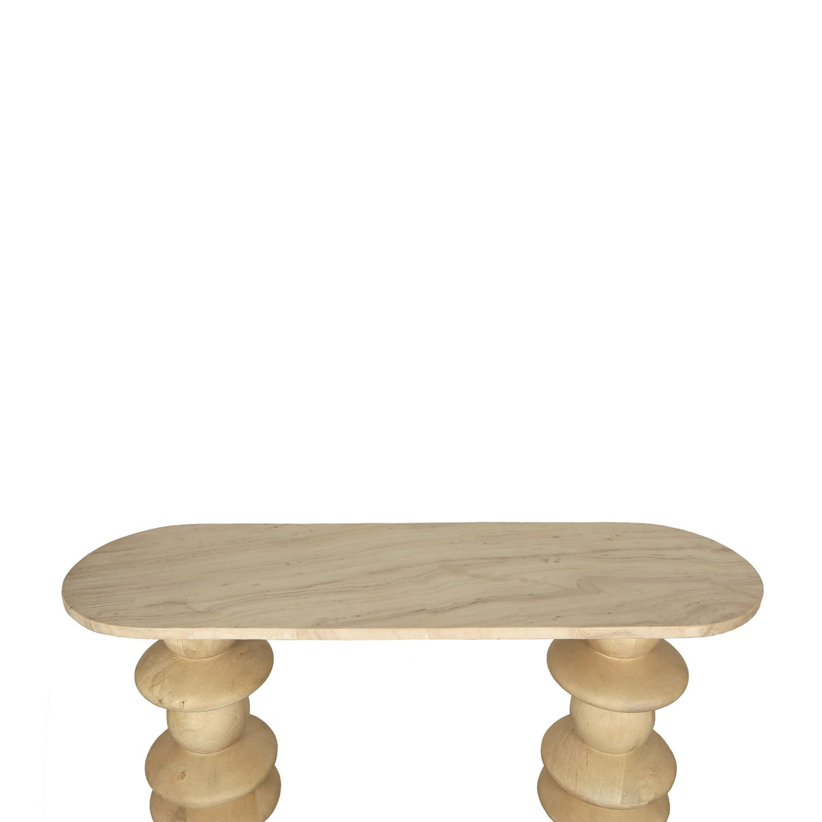 Sidebord Callain naturfarvet mangotræ marmor oval PTMD