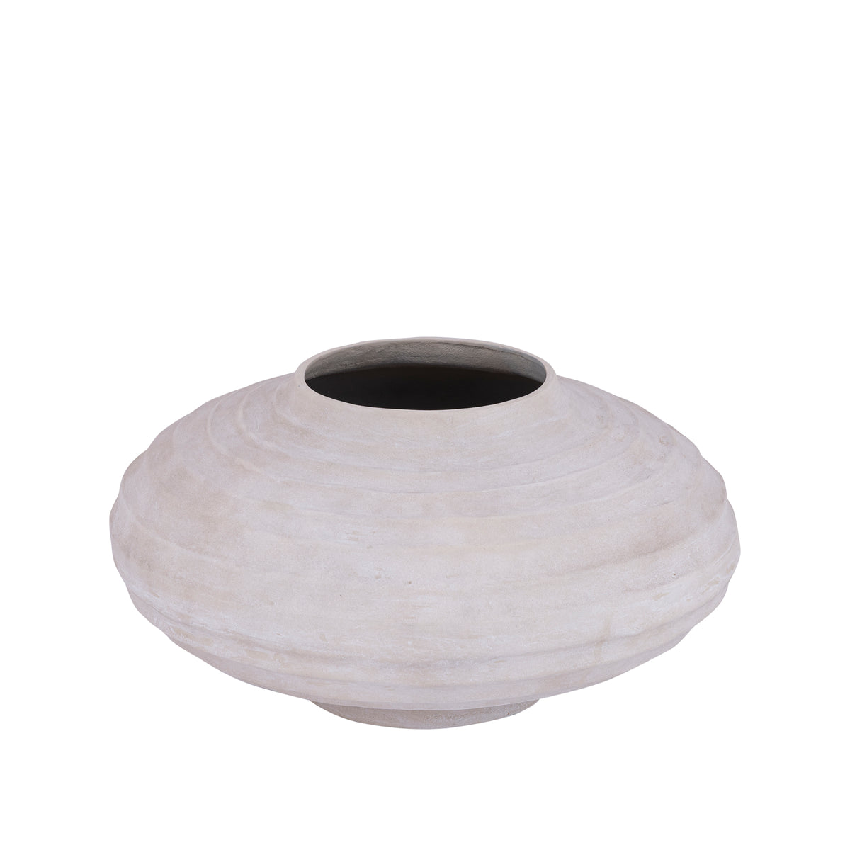Pot Kody Beige Stone Wash i støbt aluminium med riller L PTMD