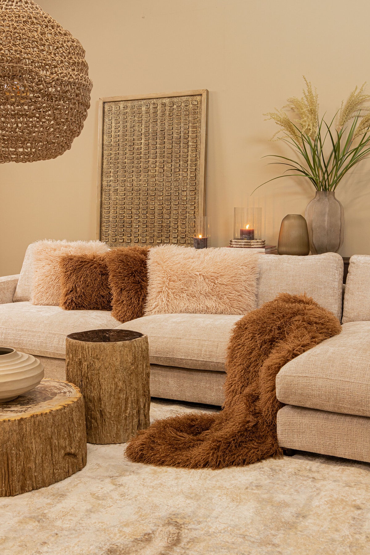 Kody Beige Stone Wash urtepotte i støbt aluminium med ribber M PTMD