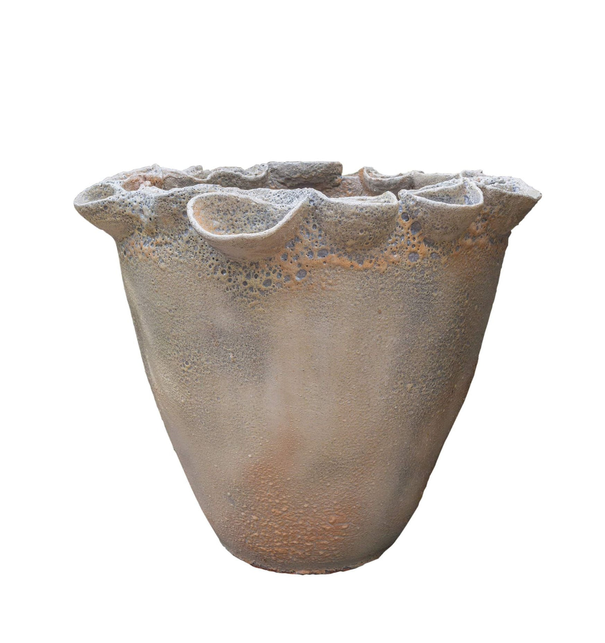 Blomsterpotte Shanesia beige terrakotta med blomsterrelief PTMD