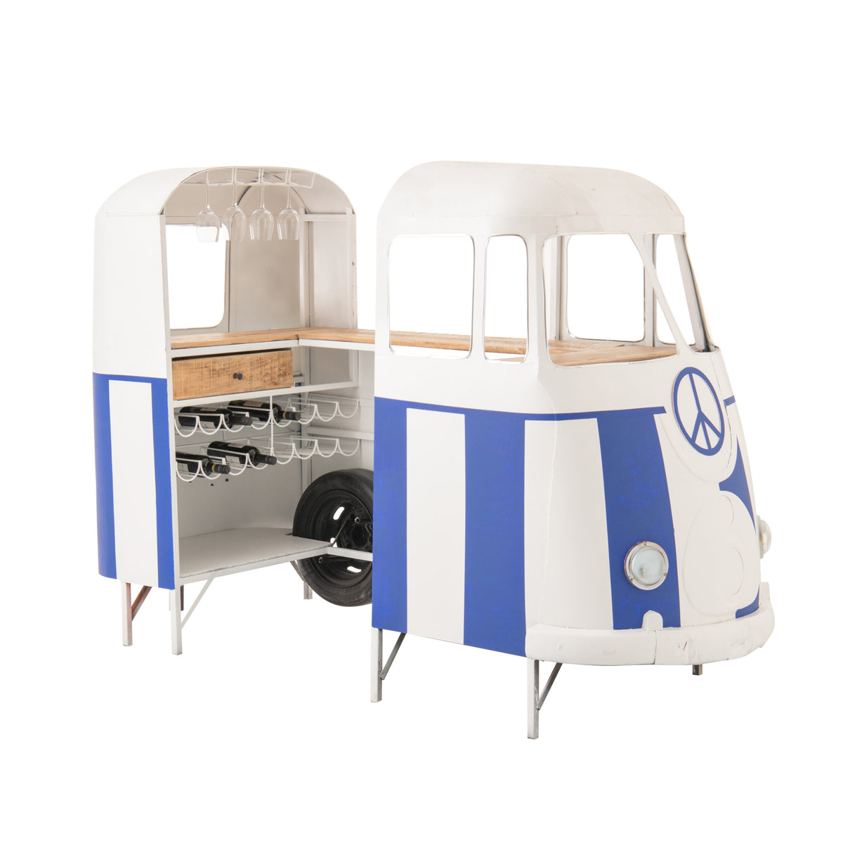 Bar Retro Camper Blå/Hvid J-Line