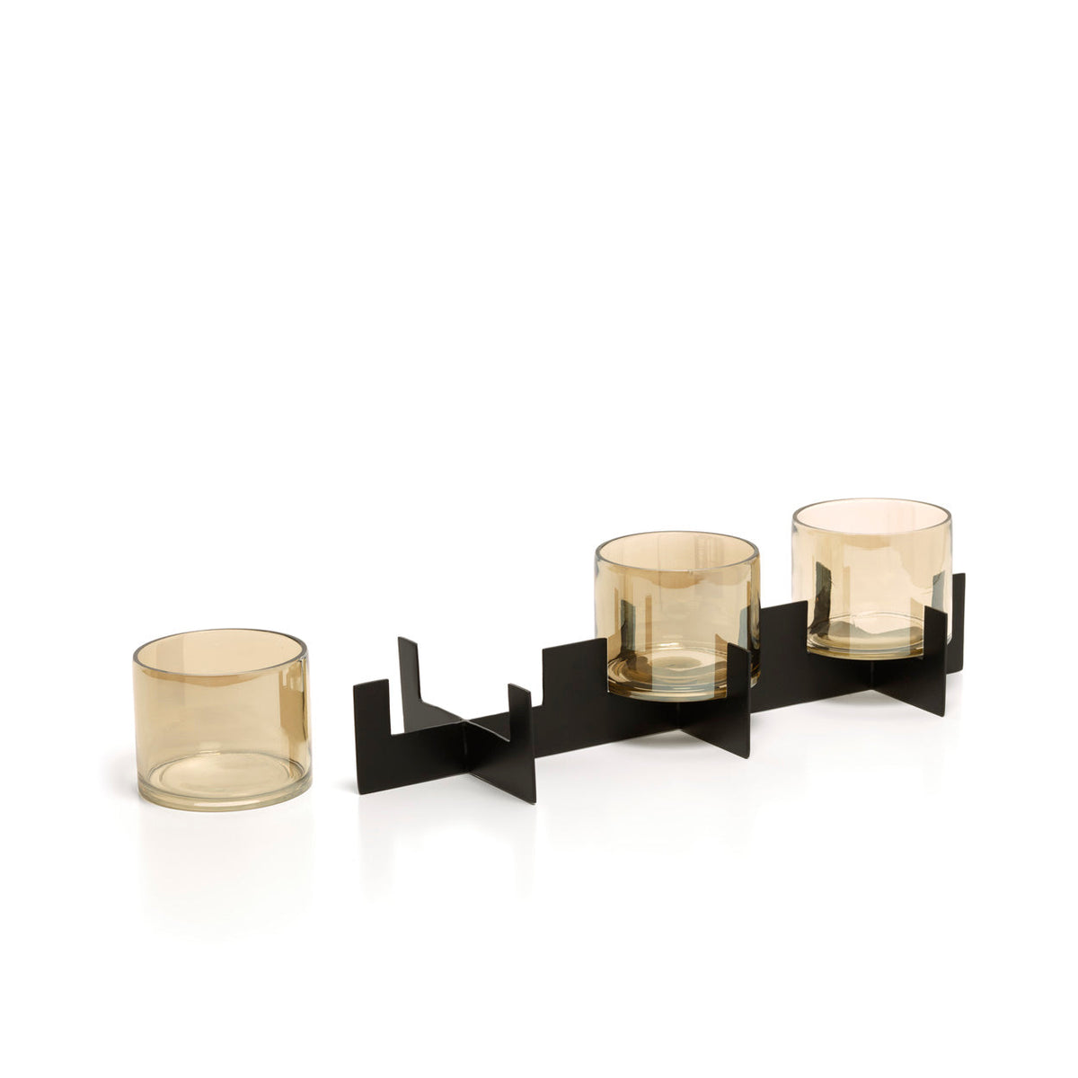 Trio Noir lysestage, sort – Bazar Bizar