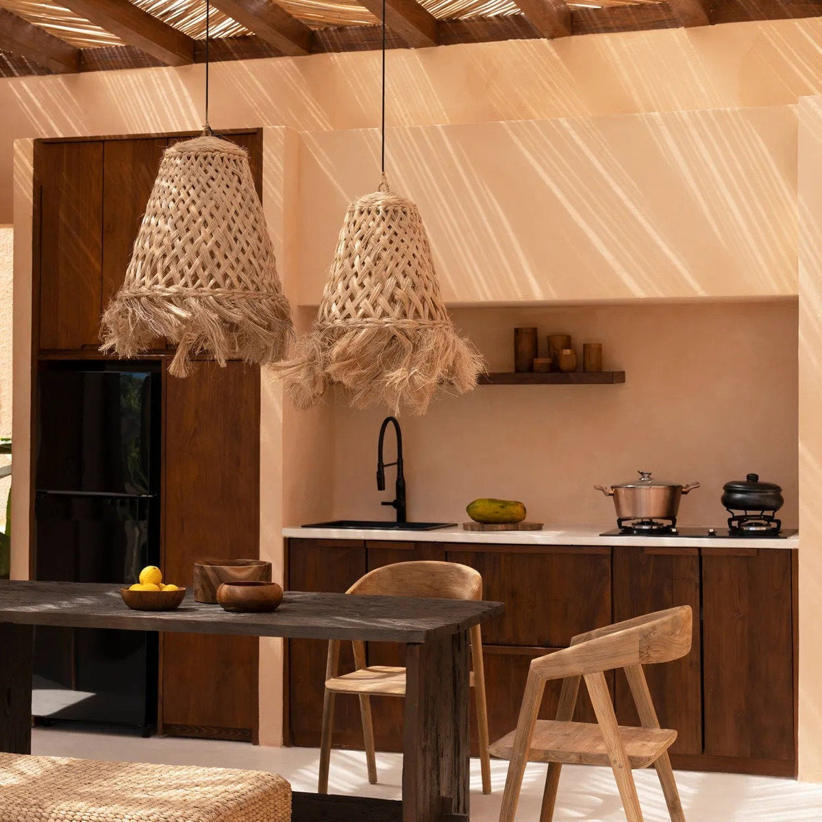 Abaca Jelly Fish-pendel i natur, lille – Bazar Bizar