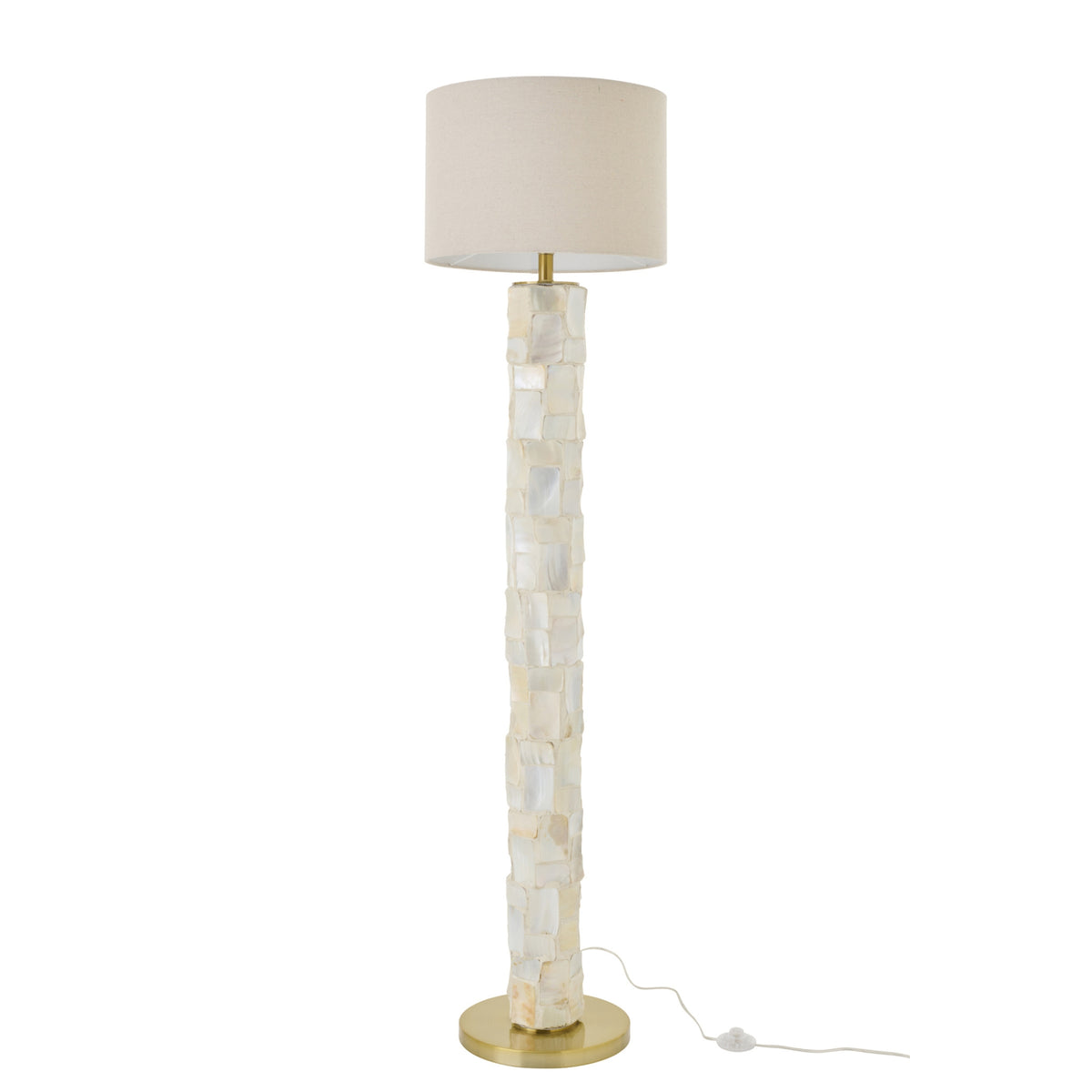 Staanlamp Pareleffect Schelp Gebroken Wit/Lichtbeige J-Line