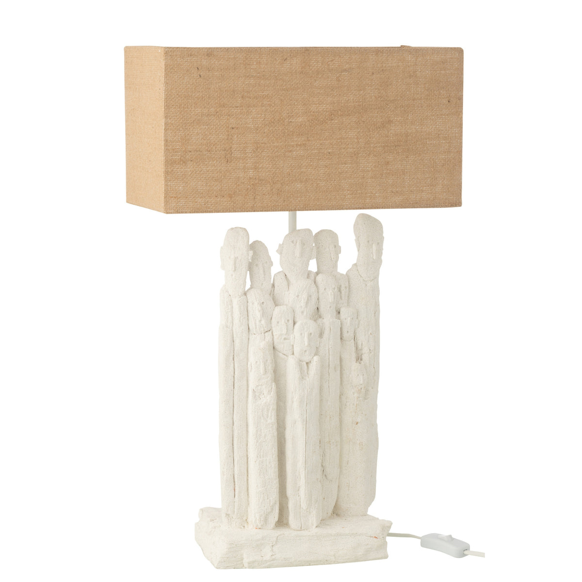 Bordlampe figurer polyresin hvid/natur J-Line