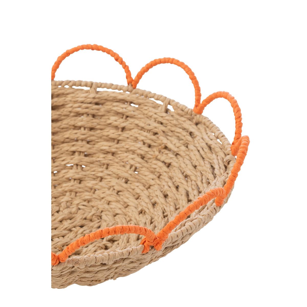 Sæt med 2 dekorative bakker i papir, rosa/orange – J-Line