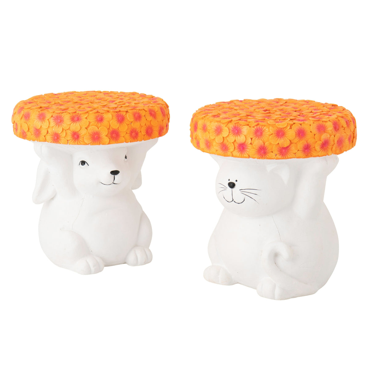 Sidebord Kat magnesium hvid/orange J-Line