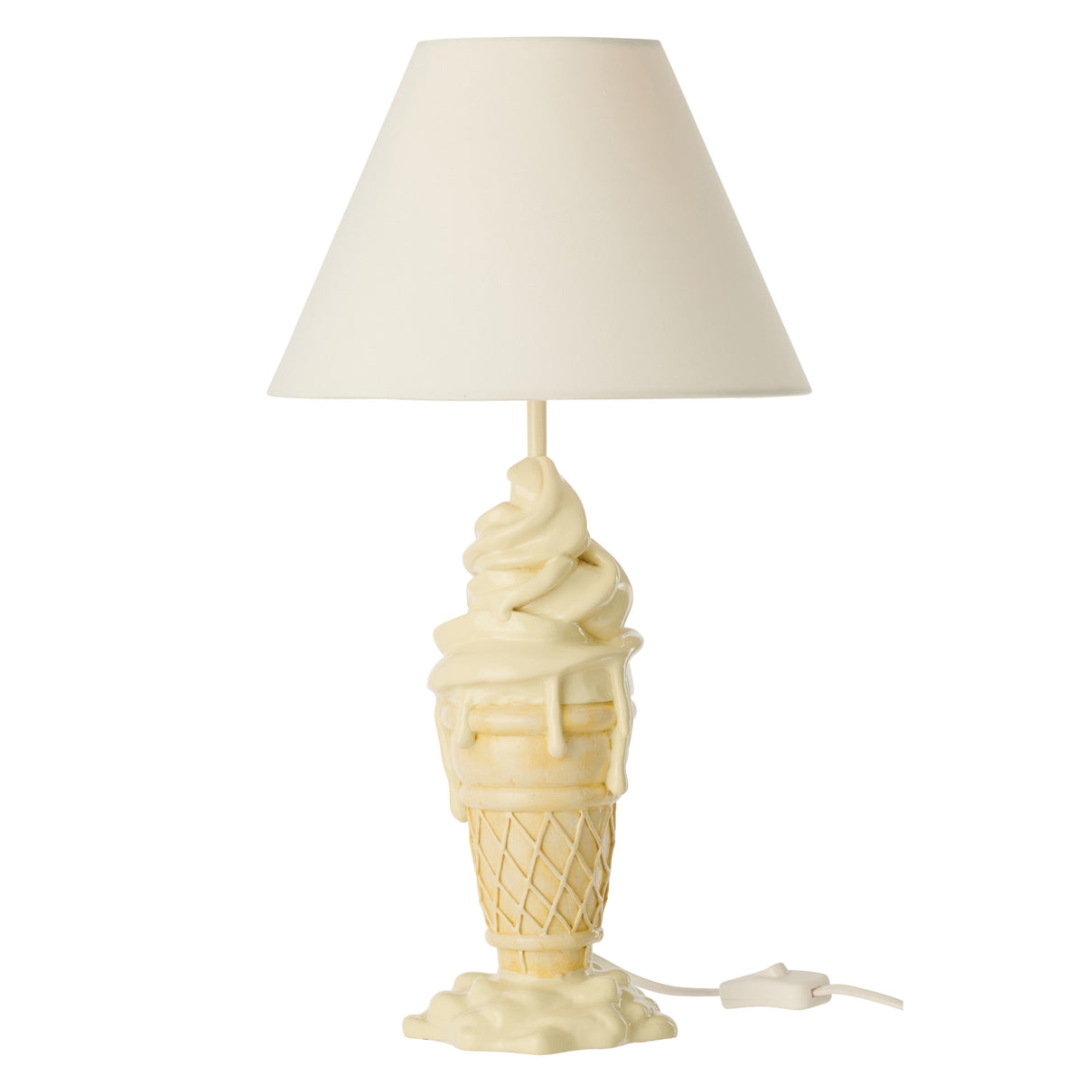 Lampe med isvaffel i polyresin, gul/beige, J-Line
