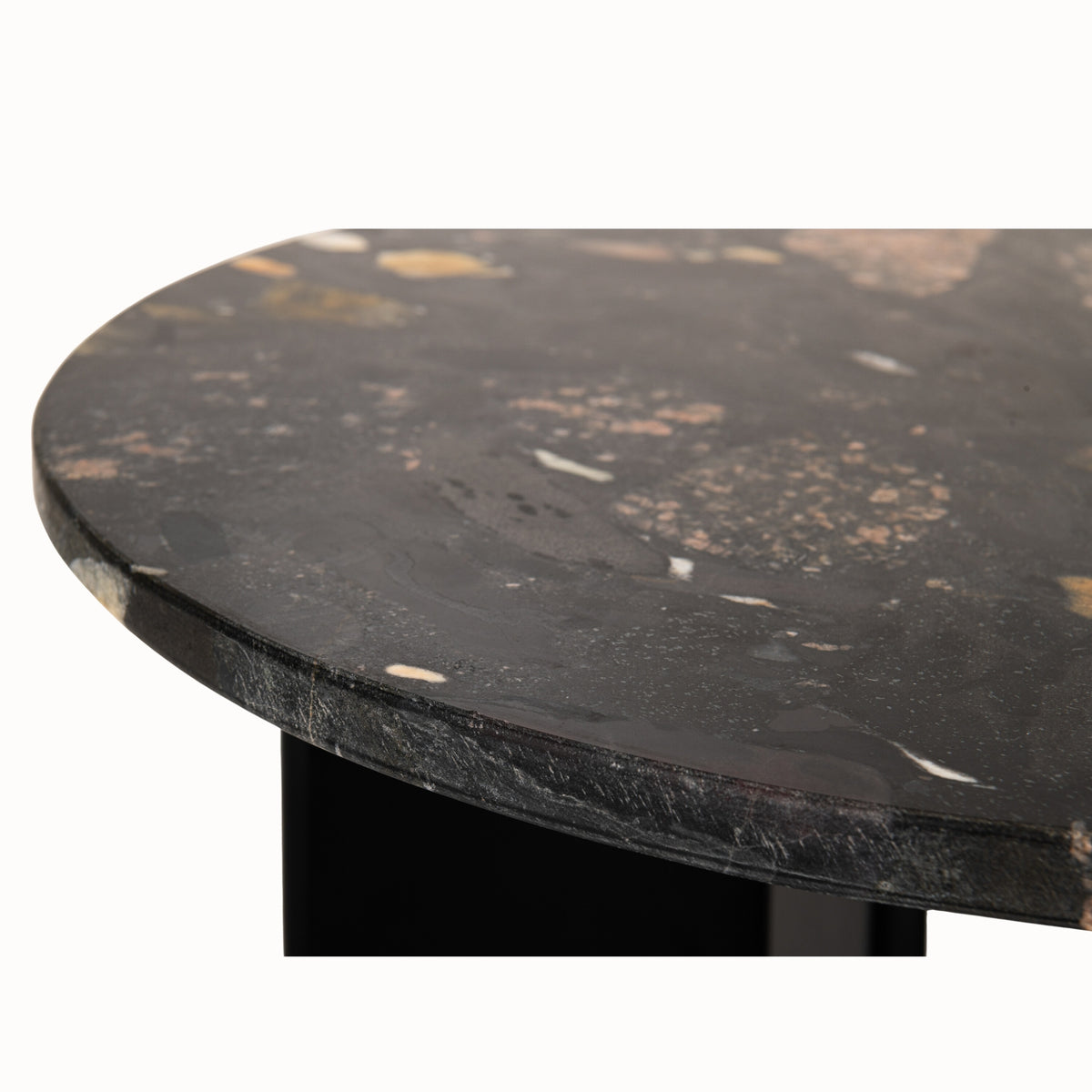 Sidebord Mathilde, marmor, sort/fersken, J-Line