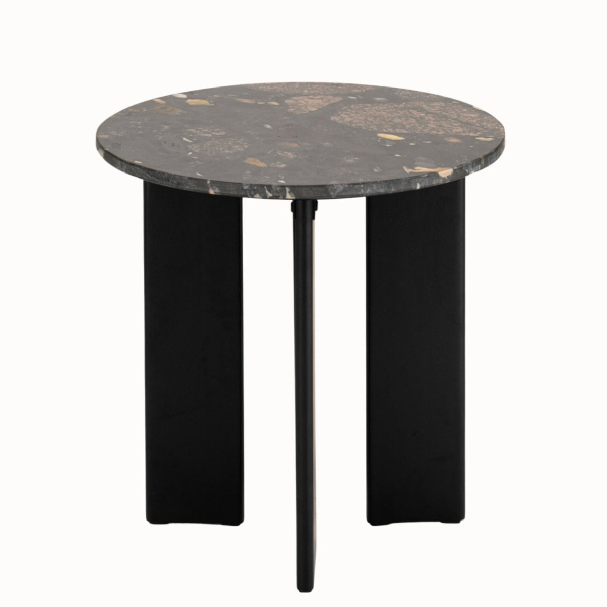 Sidebord Mathilde, marmor, sort/fersken, J-Line