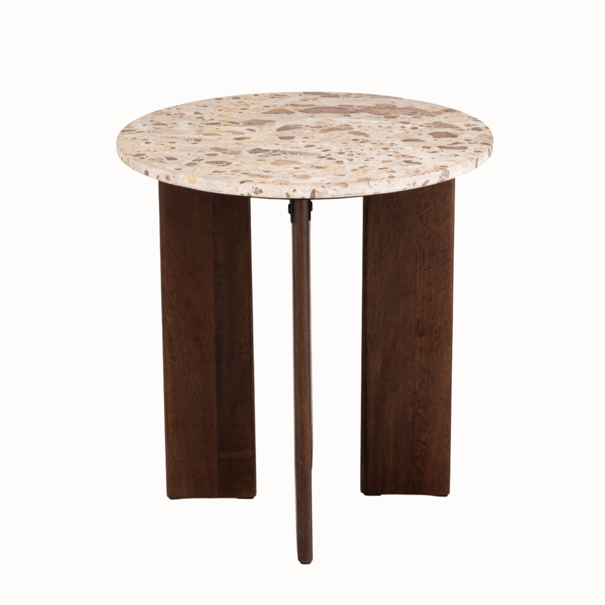 Sidebord Mathilde, naturfarvet/beige marmor, J-Line