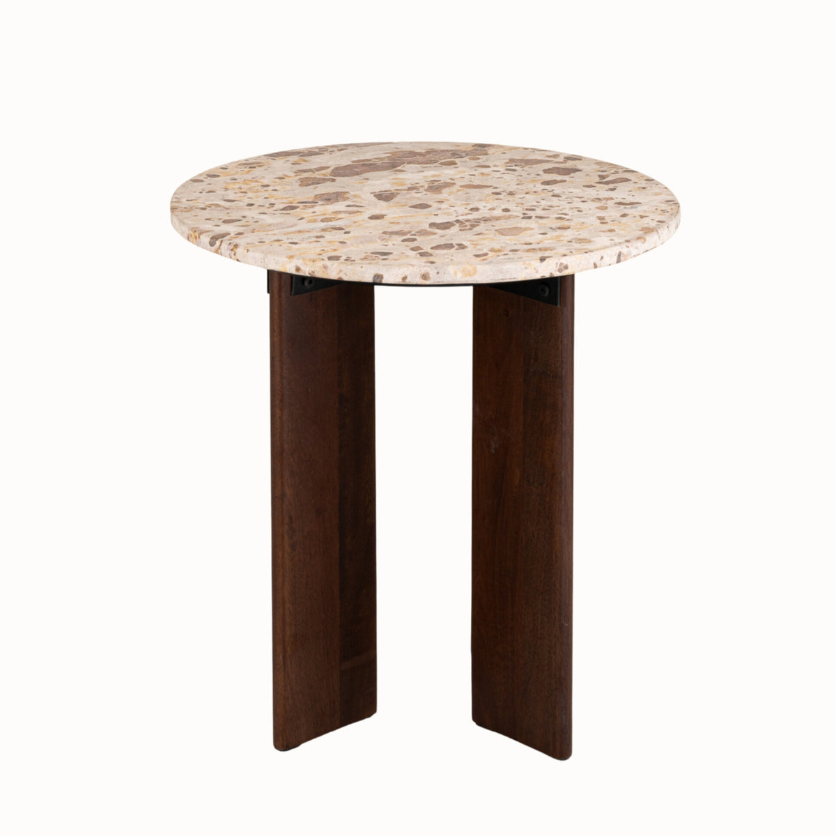 Sidebord Mathilde, naturfarvet/beige marmor, J-Line
