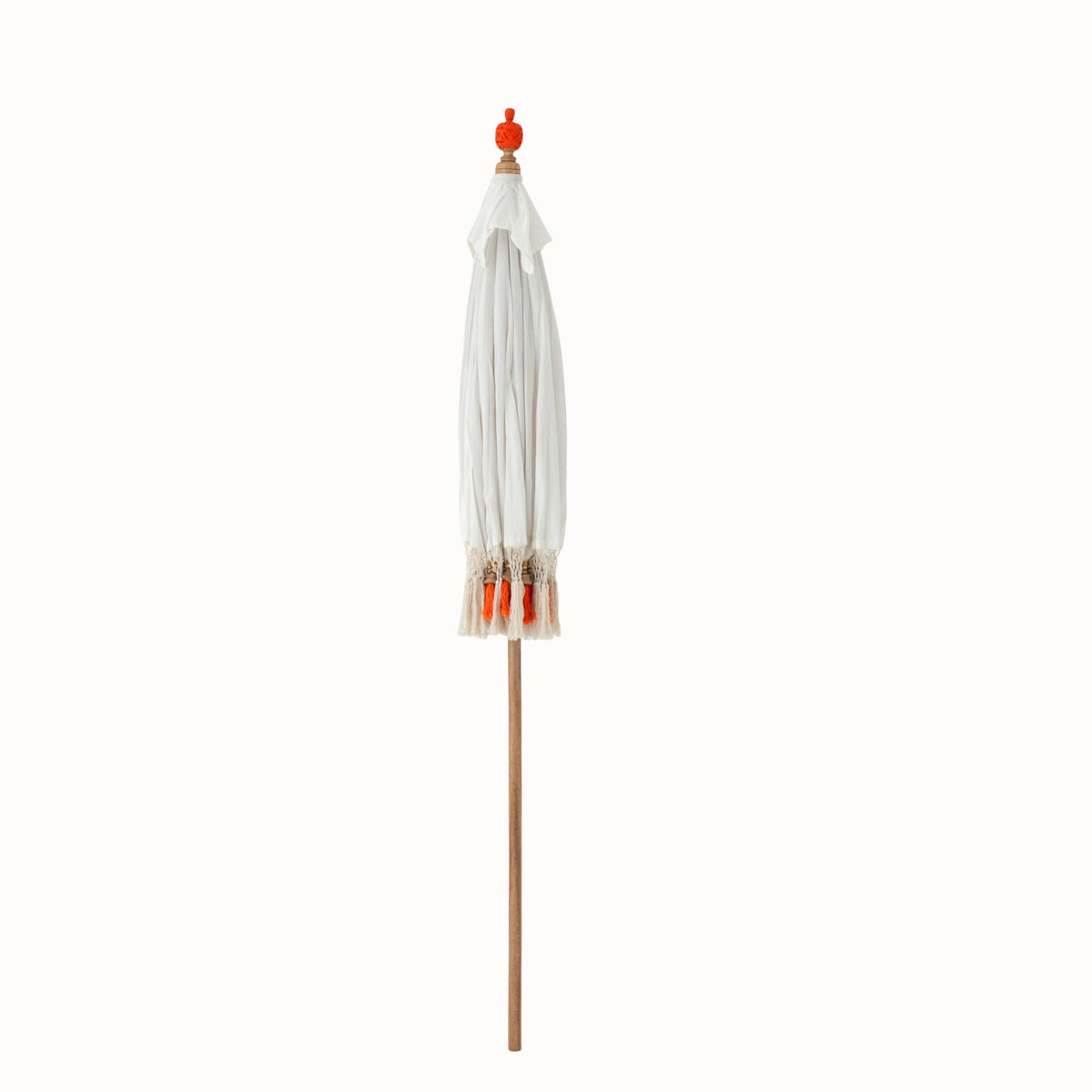 Parasol Flavie træ/bomuld ecru/orange J-Line