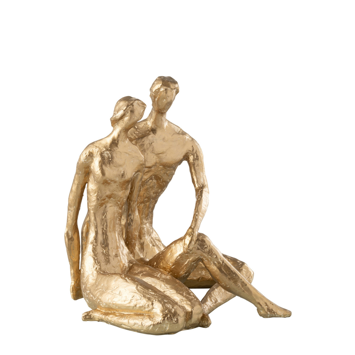 Par siddende figurer i resin, guld, J-Line
