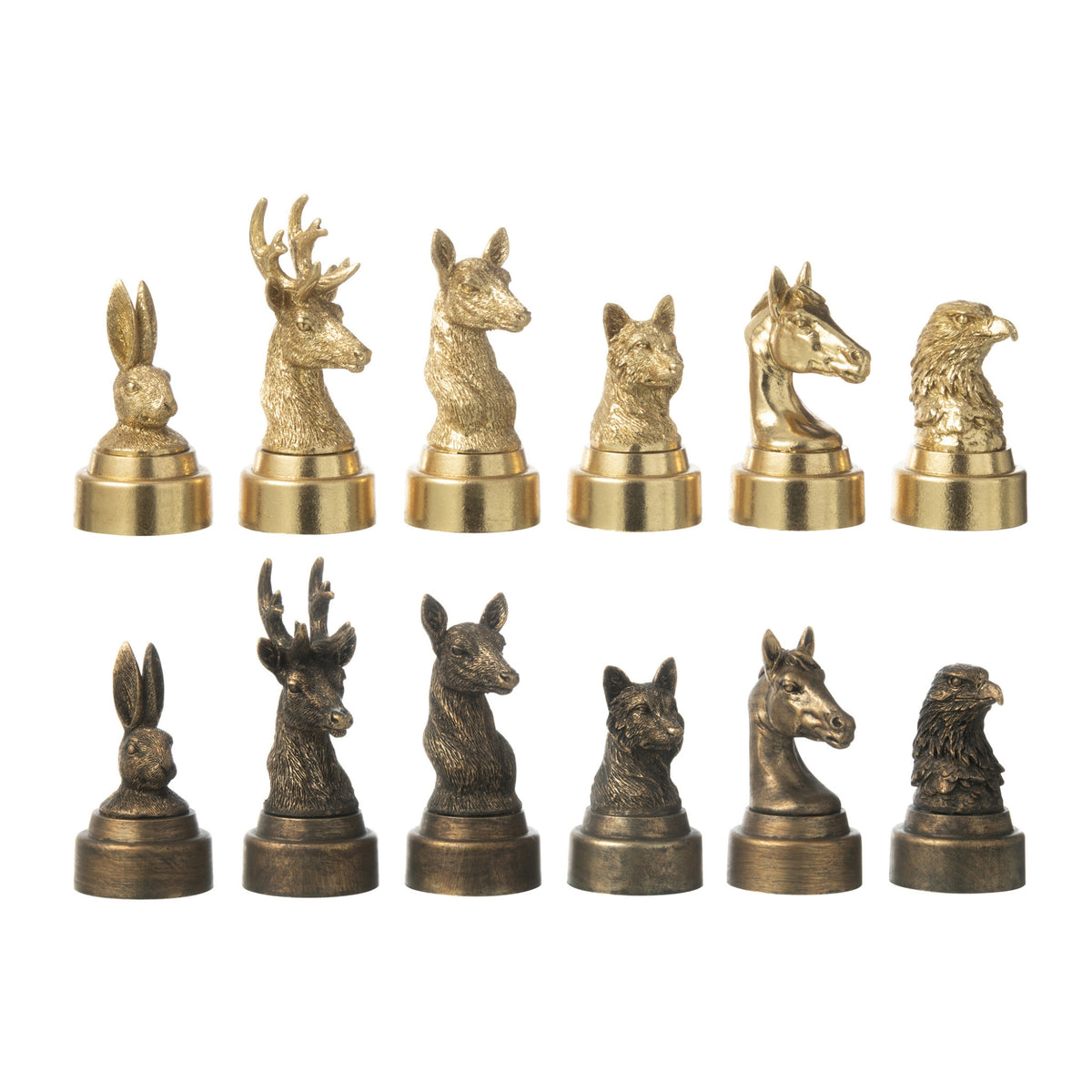Skakspil med dyr i polyresin, assorteret – J-Line