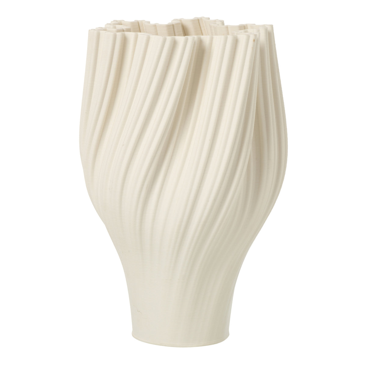 Vase 3D-print Steingods Hvid Large J-Line