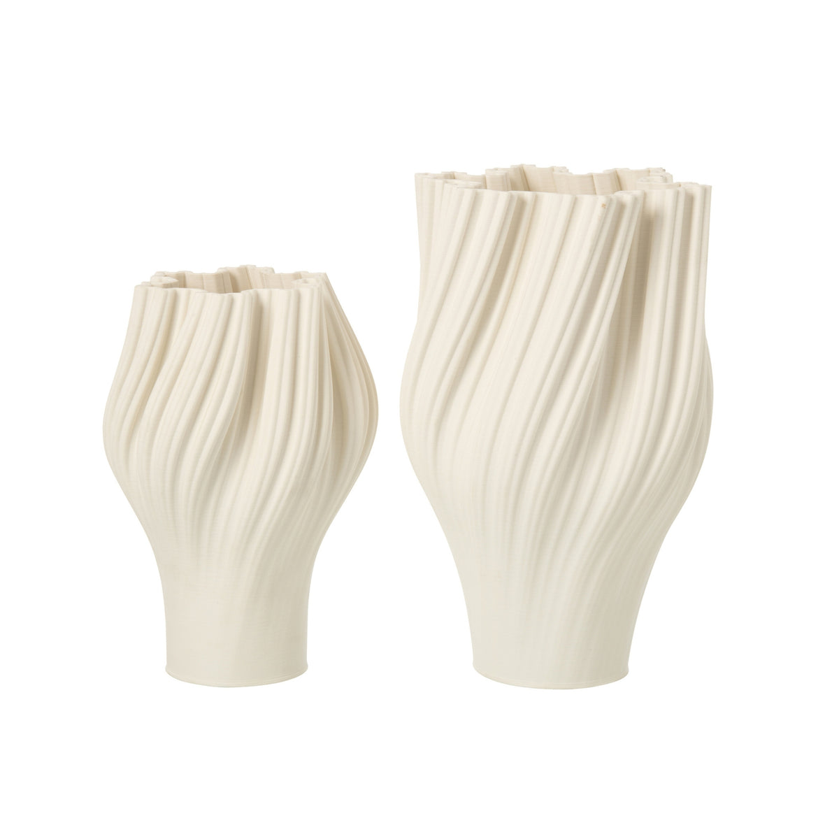 Vase 3D-print Steingods Hvid Large J-Line