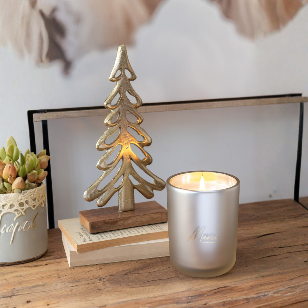 Duftlys Merci Beige Small 35 timer