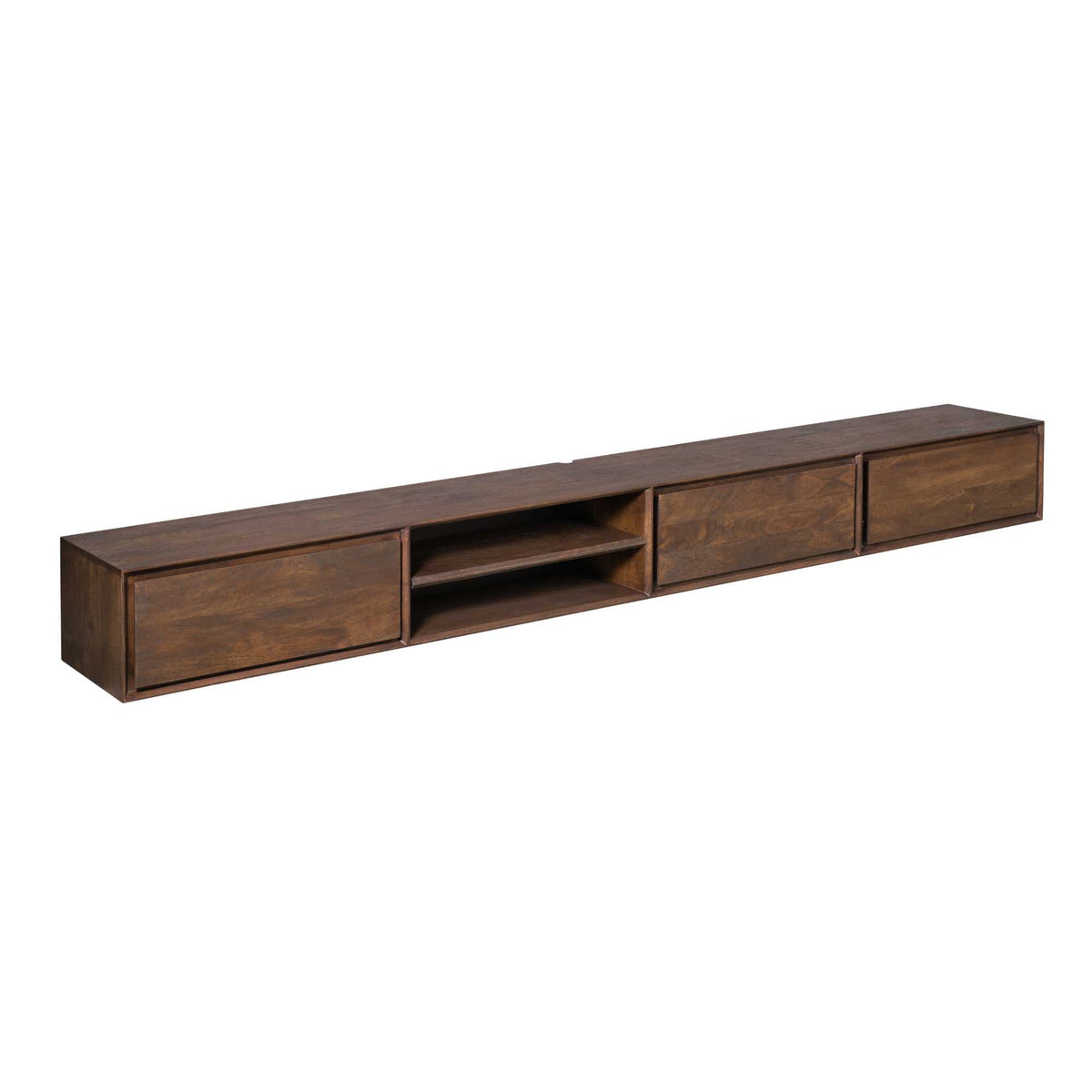 Svævende tv-møbel Ambiance mangotræ brun 280 cm Starfurn