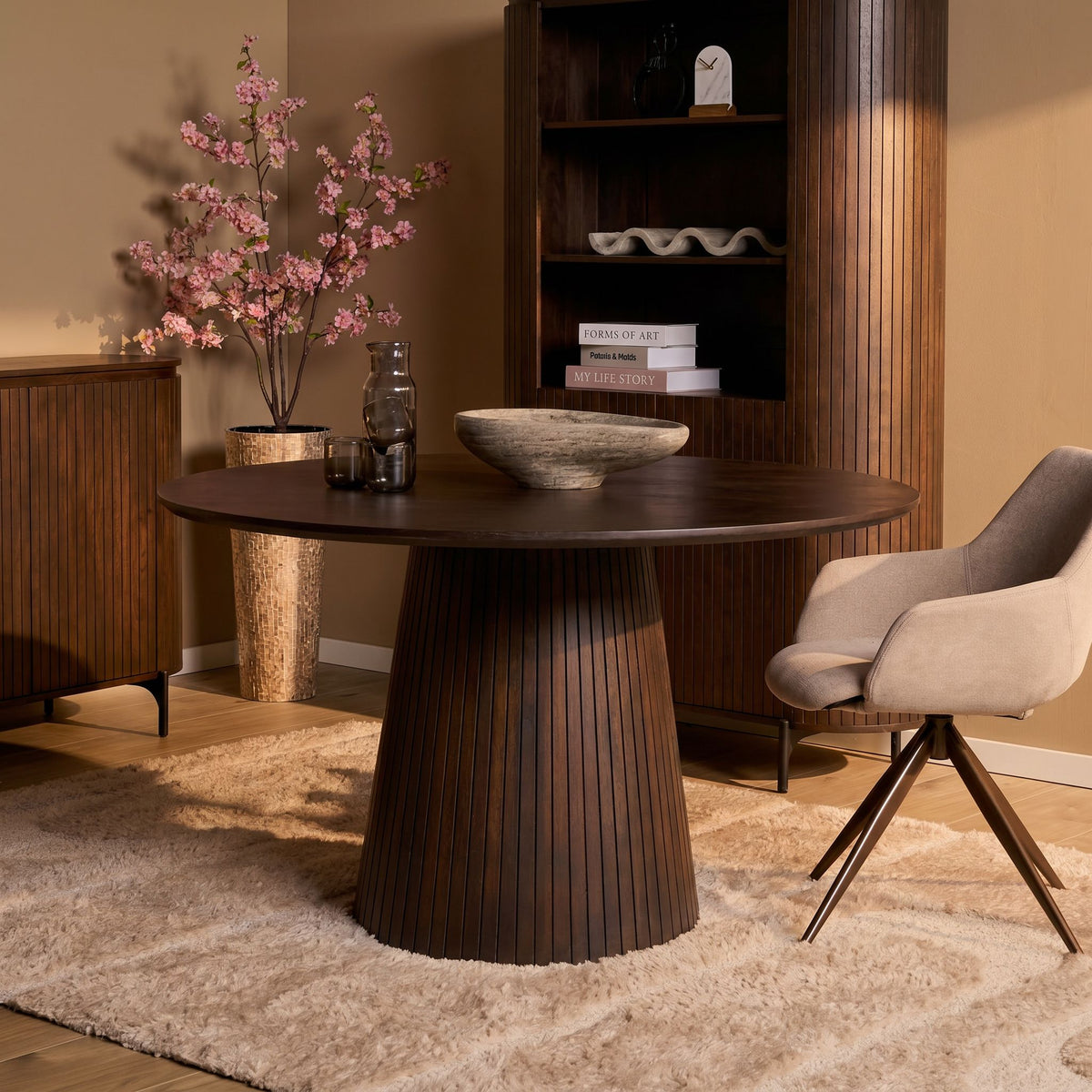 Spisebord Solana mangotræ brun rund 130 cm Starfurn
