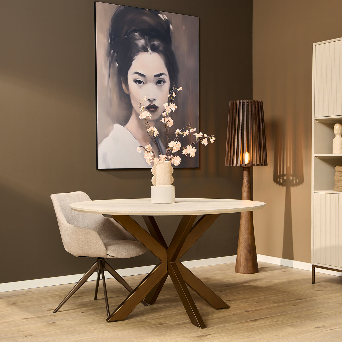 Spisebord Madison mangotræ sand rund 130 cm Starfurn