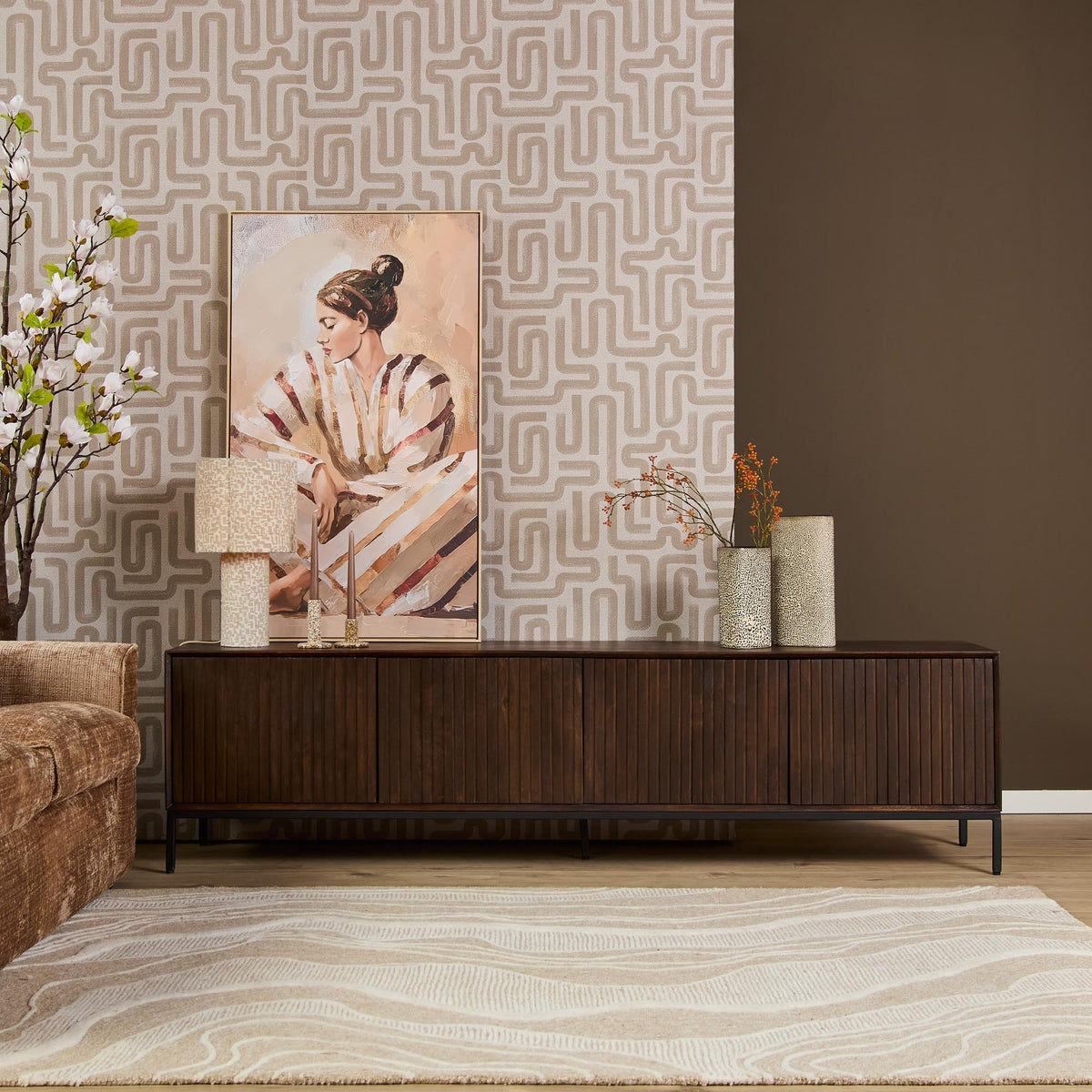 TV-møbel Madison mangotræ brun 210 cm Starfurn