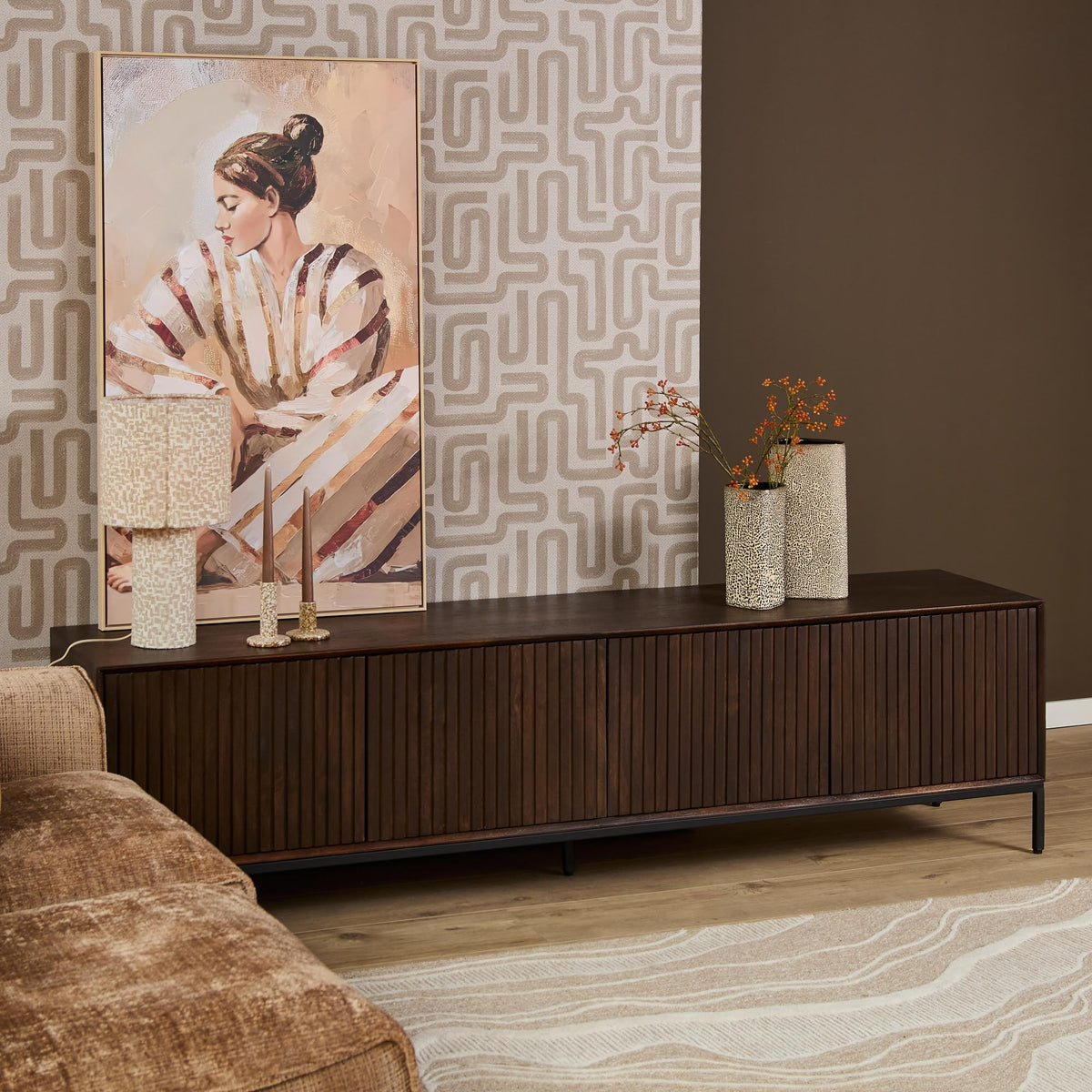 TV-møbel Madison mangotræ brun 210 cm Starfurn