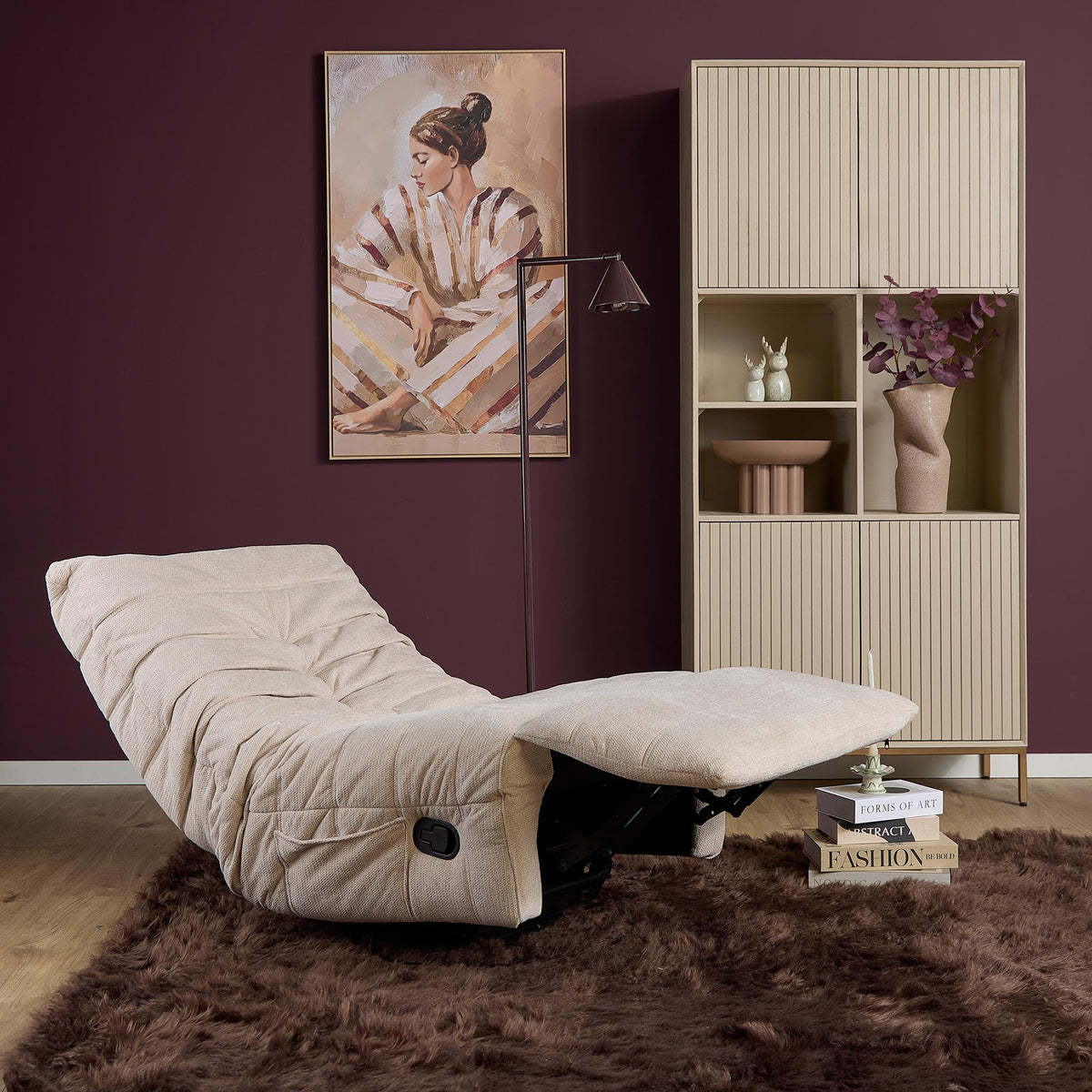 Zen-hvilestol i beige stof fra Starfurn