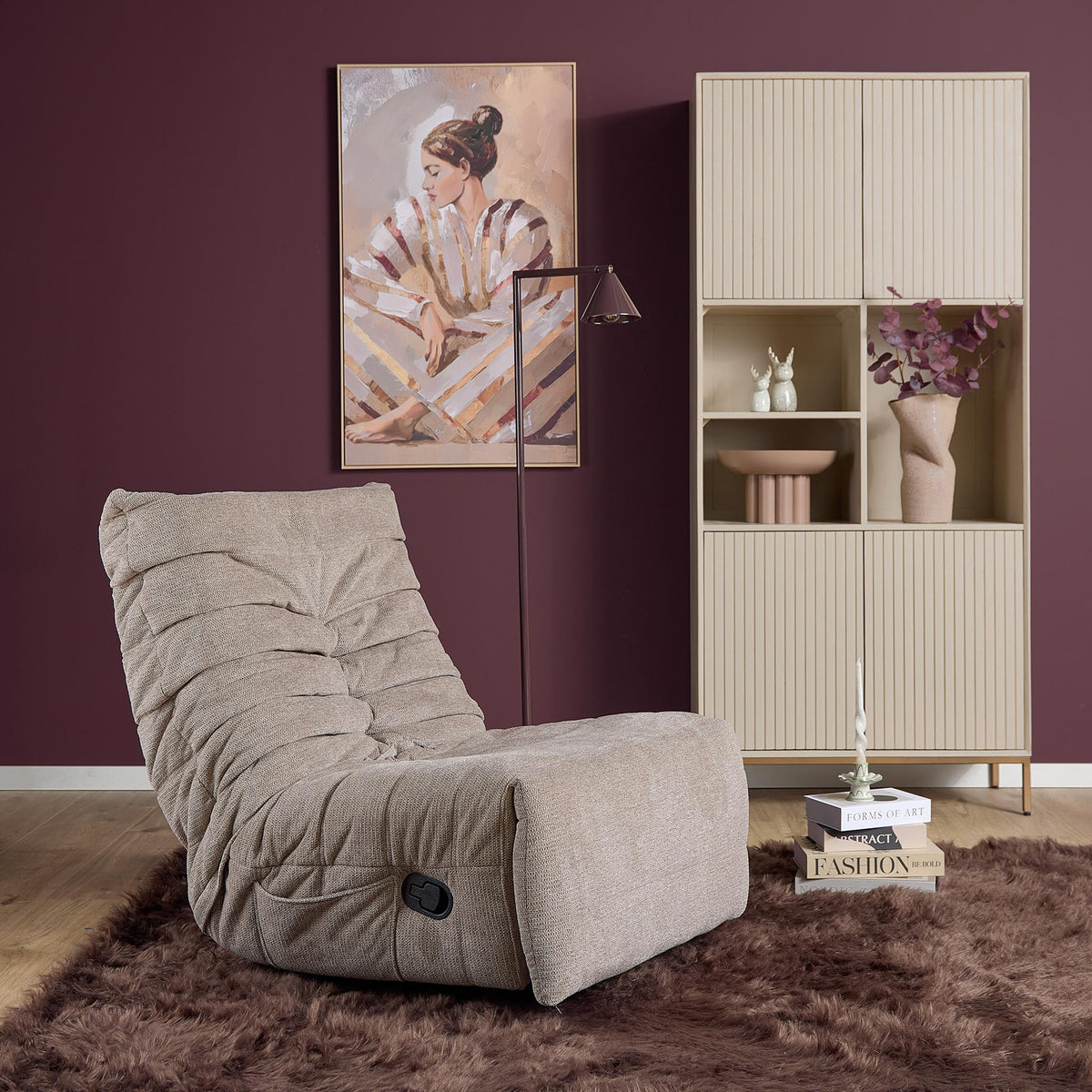 Zen hvilestol, stof, taupe, Starfurn