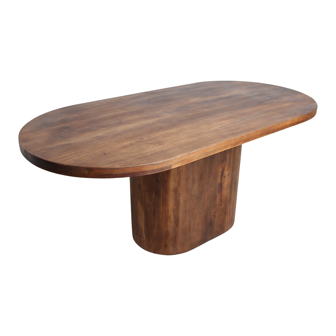 Bullnose-spisebord, aflangt ovalt, mangotræ, 180 cm, Raw Materials