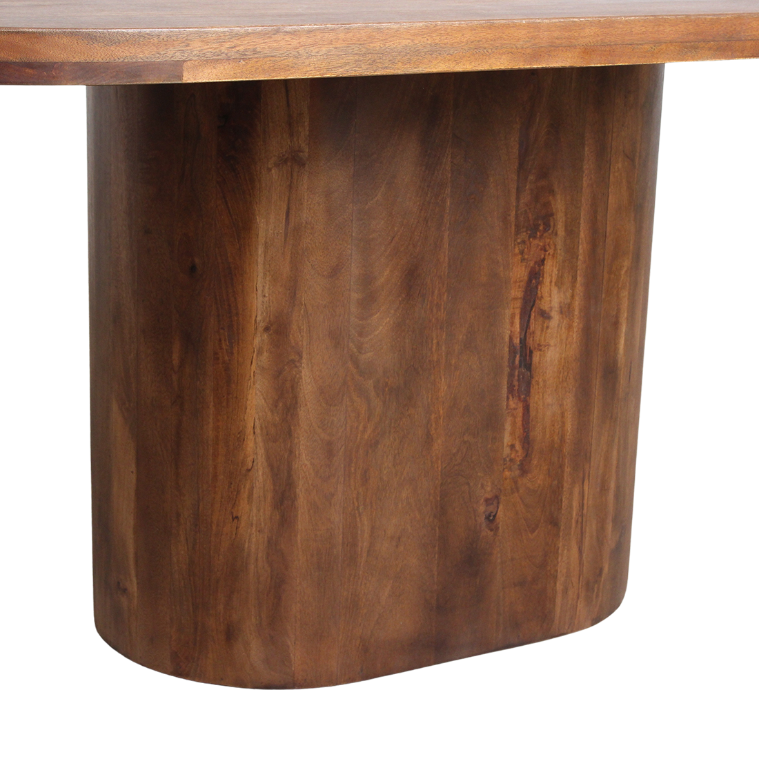 Bullnose-spisebord, aflangt ovalt, mangotræ, 180 cm, Raw Materials