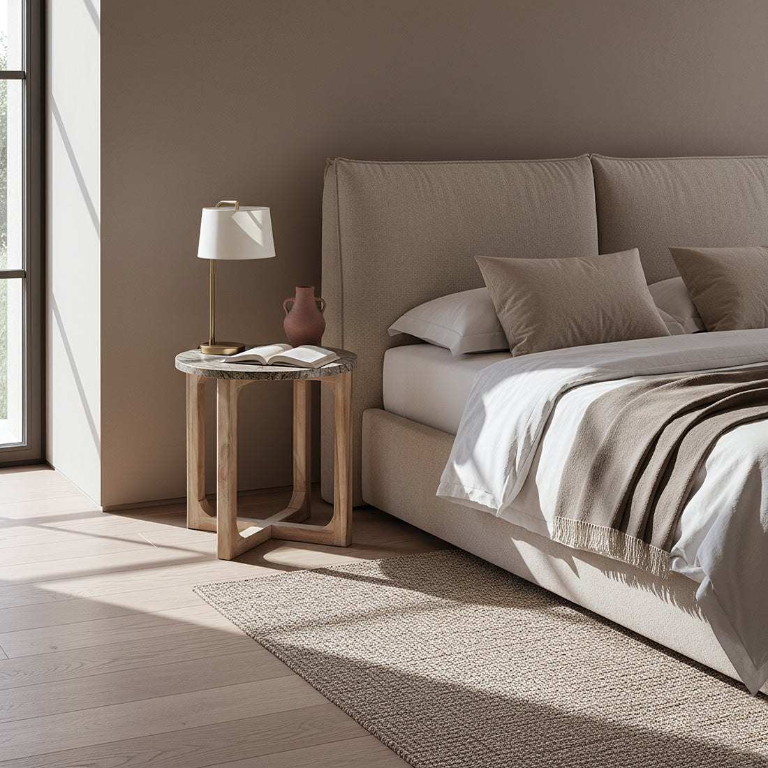 Sidebord Bizar marmor – 50 × 50 × 50 cm Raw Materials