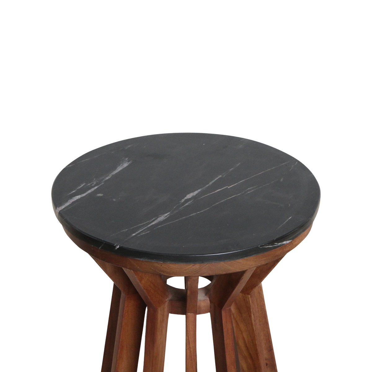 Sidebord Sabah sort marmor Ø40x50 cm – Raw Materials