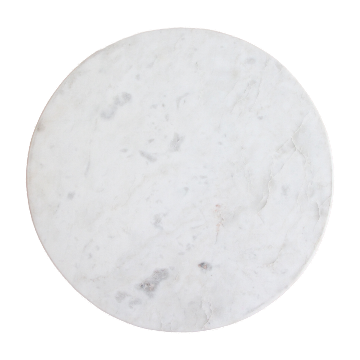 Rundt sidebord Malakka i hvid marmor, Raw Materials