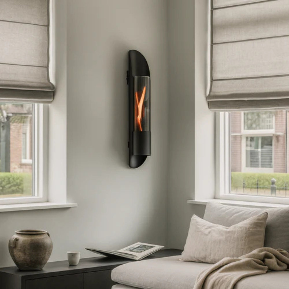 Væghængt pejs Cycloflame Wall sort Tenderflame