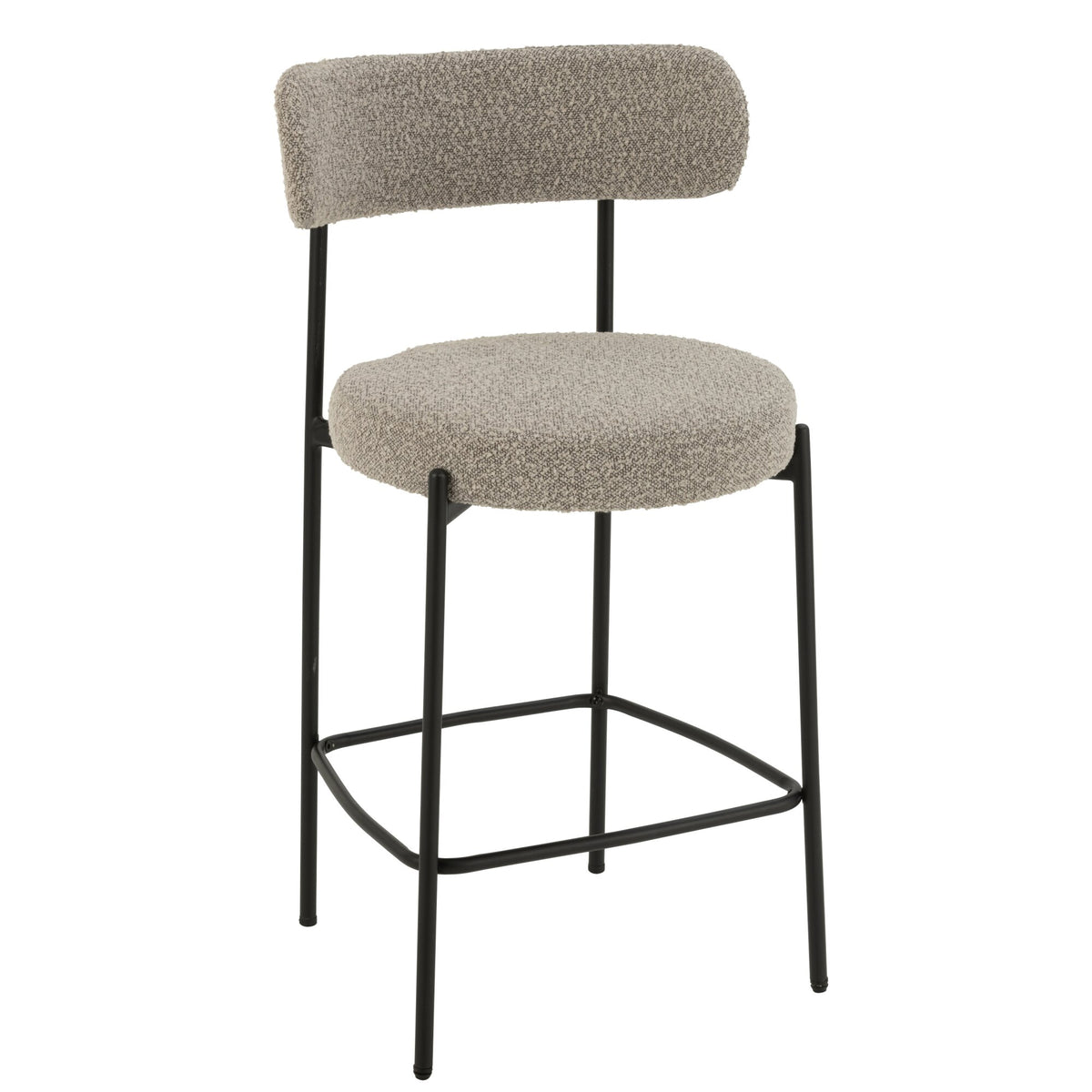 Barstol Boucle Krydsfiner/Polyester Grå/Sort J-Line