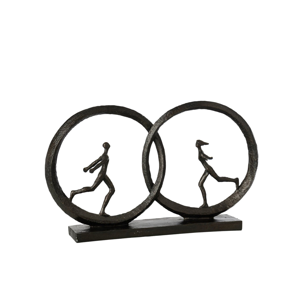 Figur af par i ring, polyresin, sort, J-Line