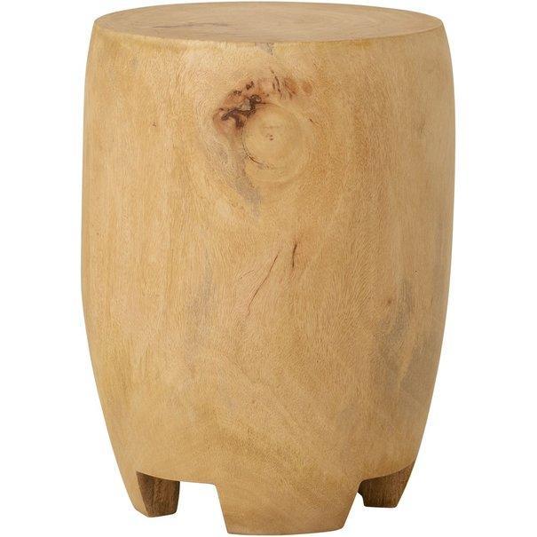 MUST Living bijzettafel Puro small in suar hout naturel zijaanzicht